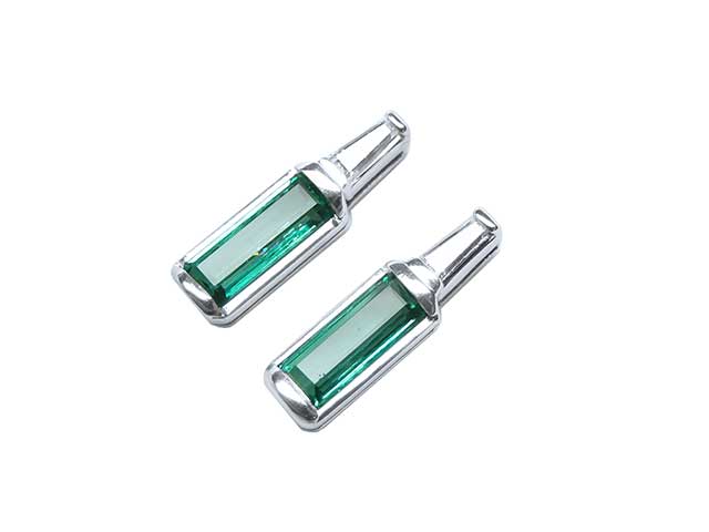 Green emerald gemstone earrings for sale