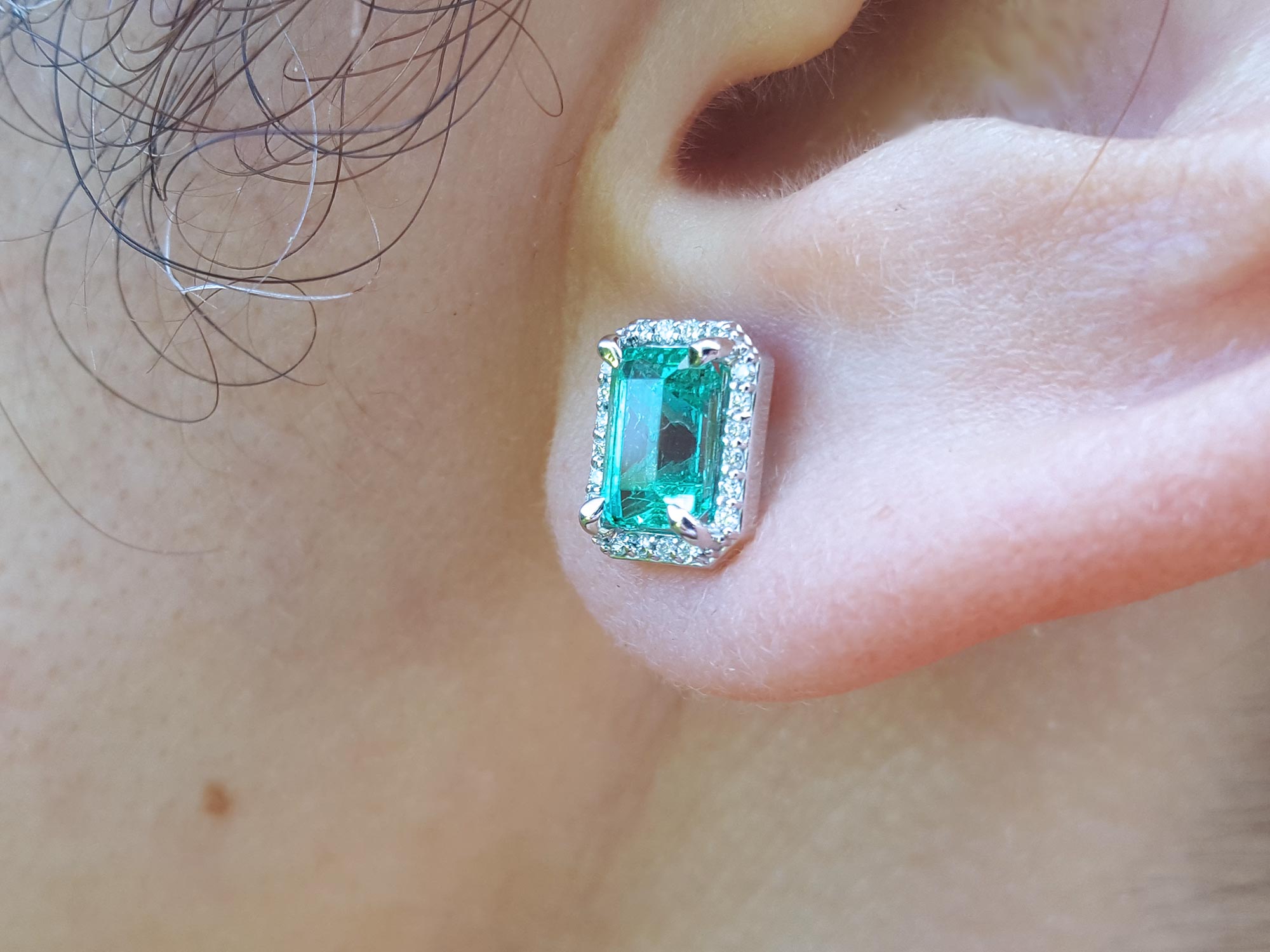 Genuine Emerald stud earrings