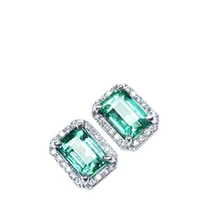 Emeral-cut stud earrings