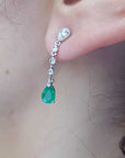 Muzo emeralds stud earrings pear cut