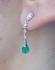 Real emerald stud earrings pear shaped