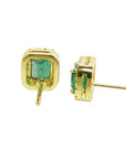 Real emerald and gold earrings