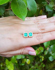 Real emerald stud earrings