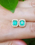 Emerald jewelry earrings hand made in USA