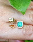 May birthstone emerald stud earrings