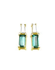 Emerald and baguette diamonds earrings