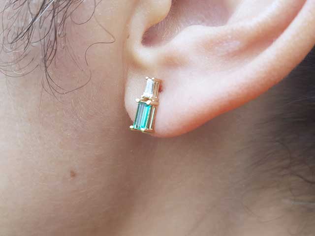 Emerald and diamond fine jewelry earrings