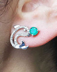 Emerald dolphine earrings