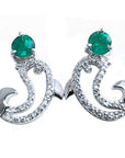 Dolphine emerald stud earrings