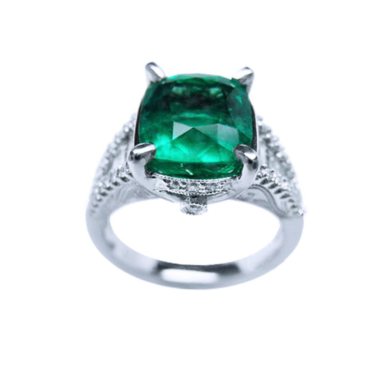 Women's Colombian emerald ring GIA certified
