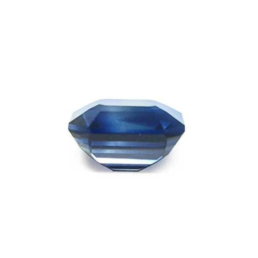 6.07 ct GIA certified natural untreated blue-green sapphire, rectangular emerald-cut.