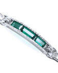Emerald and princess cut diamond emerald bracelet