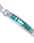 Emerald-cut ladies emerald bracelet