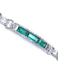 Vibrant emeralds in fine jewelry bracelet for sale
