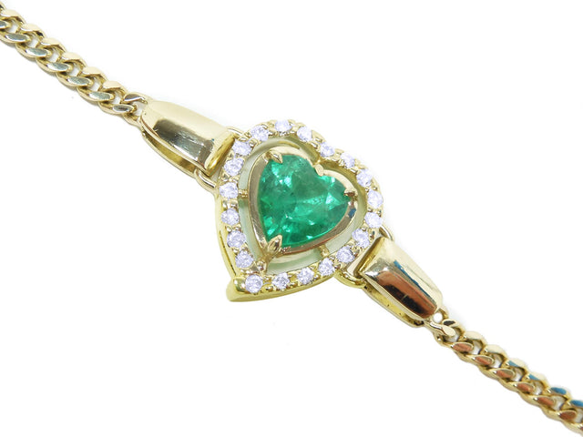 Heart shape emerald bracelet