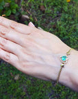Heart shape emerald bracelet