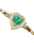 Heart shape emerald bracelet