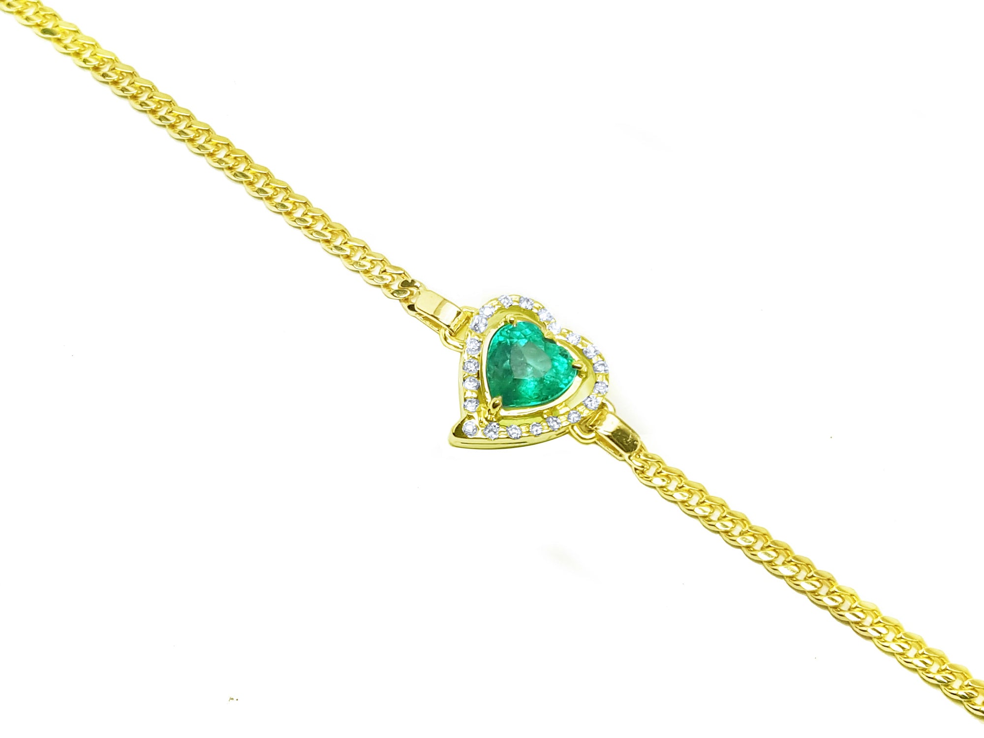 Heart emerald jewelry bracelet