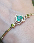 Real Emerald heart bracelet for sale