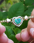 Emerald and diamond bracelet for women