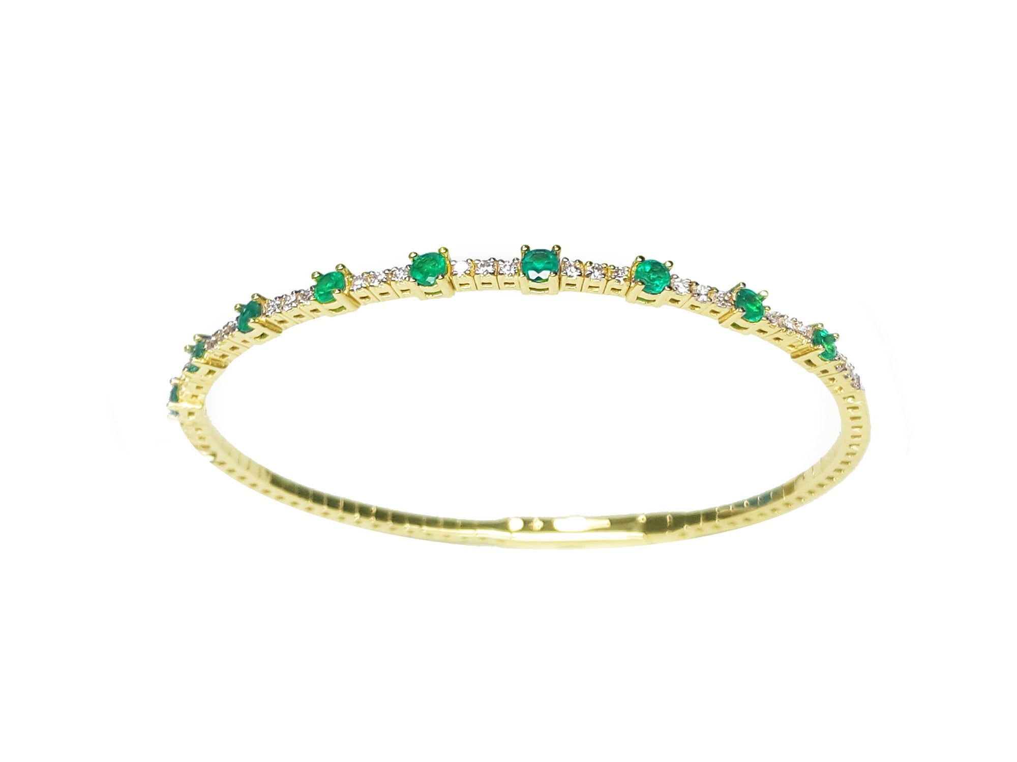 Flexible emerald bangle bracelet