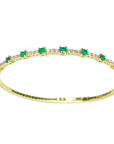Flexible emerald bangle bracelet