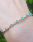 Genuine emerald bangle bracelet