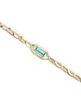 Hand made solid gold emerald bracelet