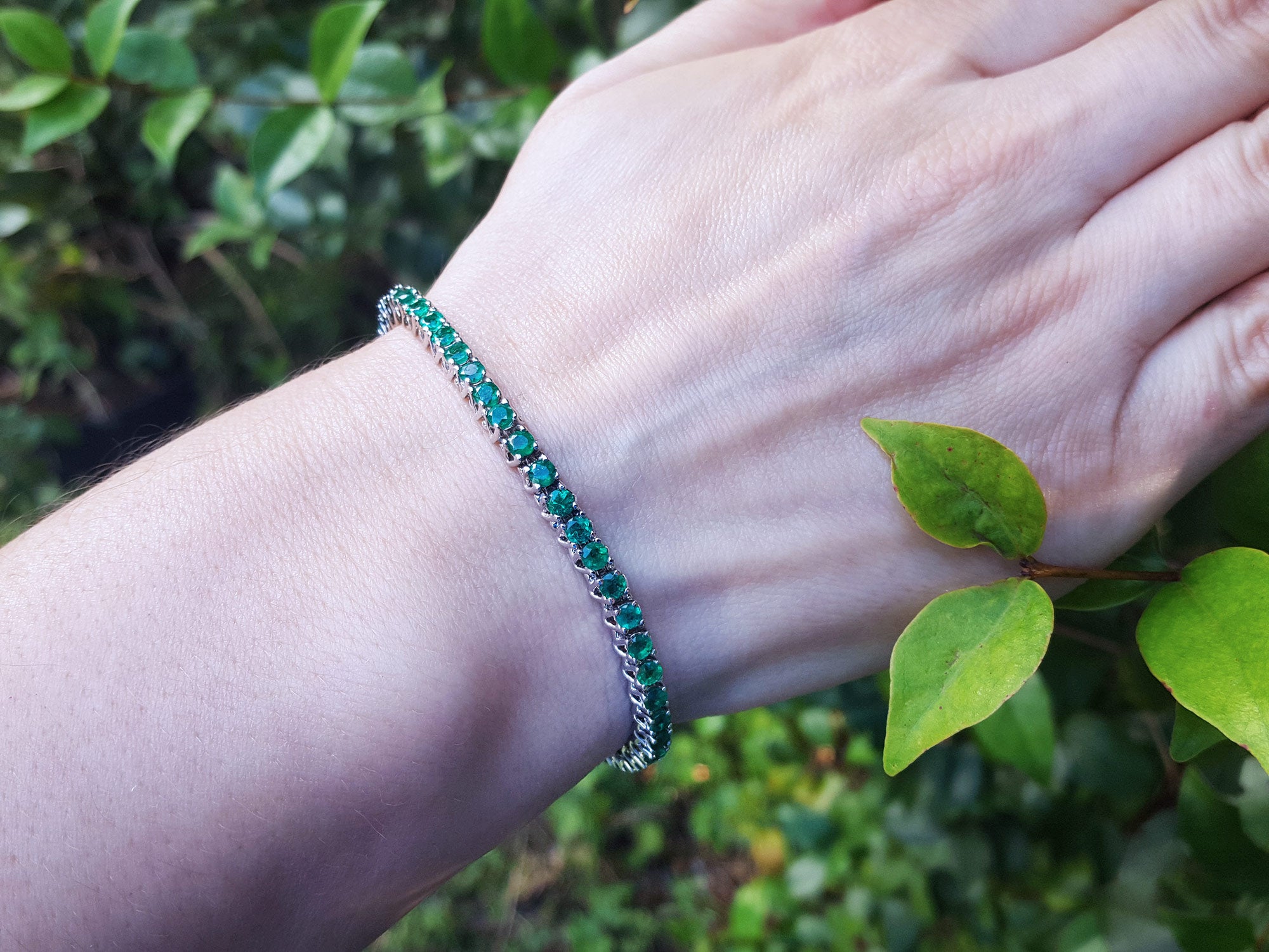 Muzo Colombia Emerald tennis bracelets for sale