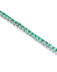 Solid white gold bracelet with emeralds