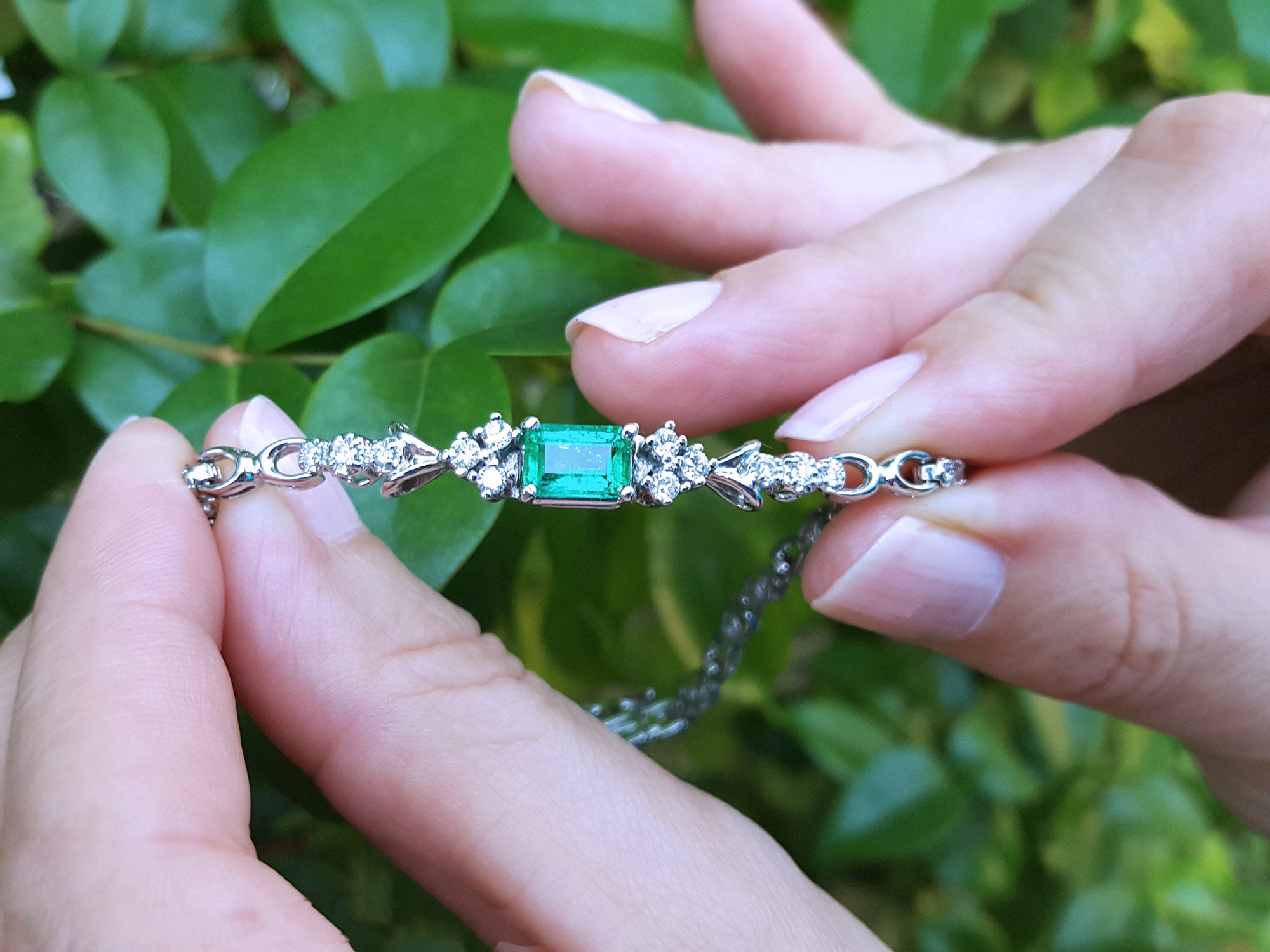 Emerald and diamond bracelets for sale
