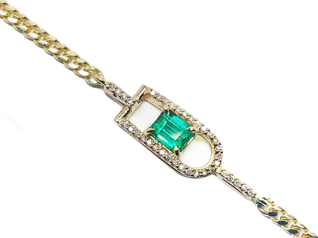 Oval cut Colombian emerald bracelet
