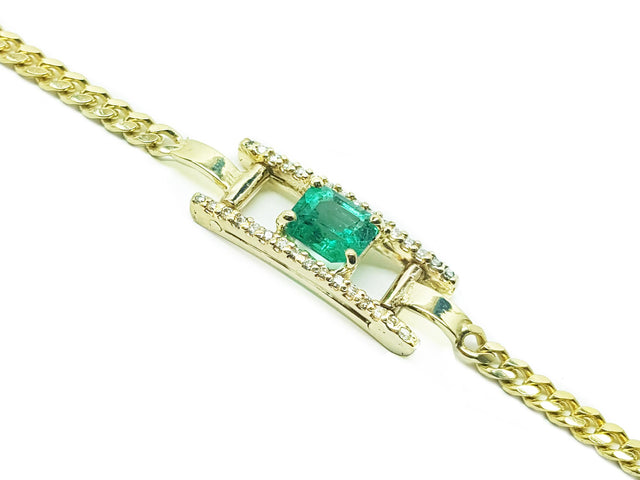14k yellow gold emerald bracelet