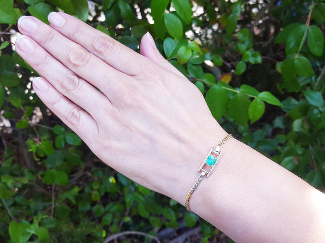 Emerald bangle bracelet