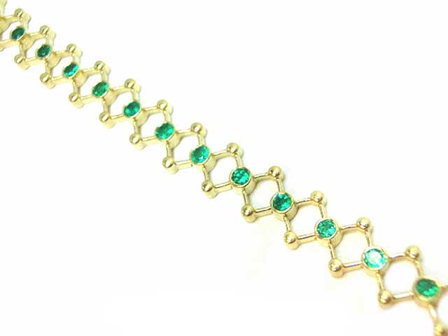 Bluish green emerald bracelet
