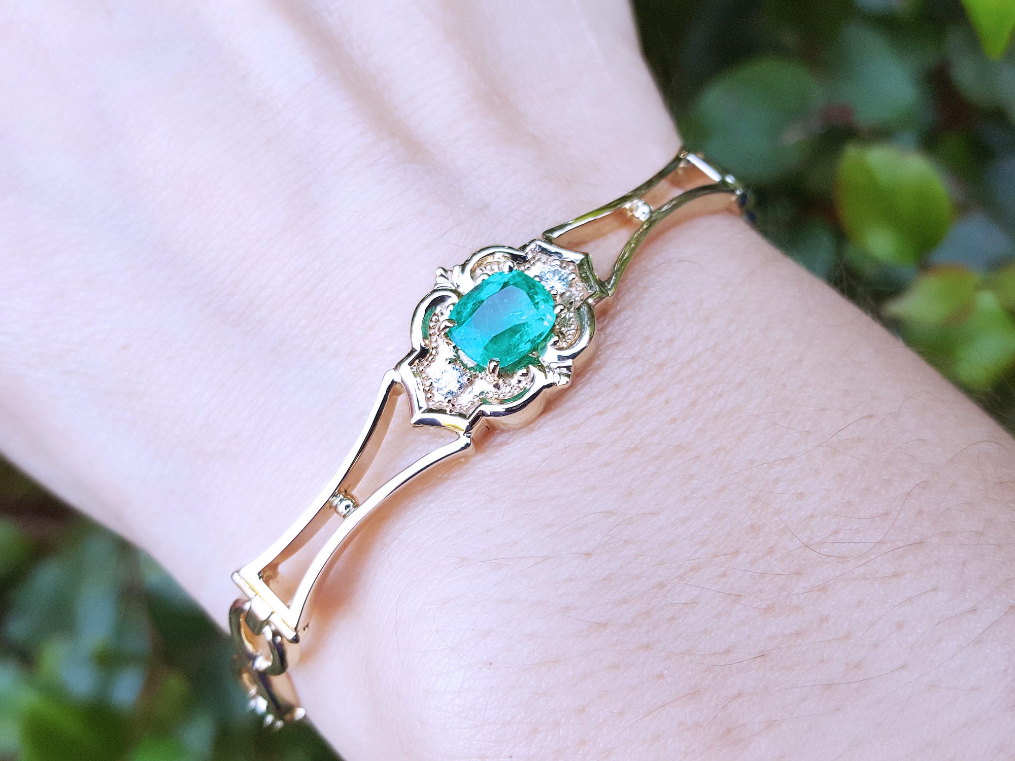 Real emerald bracelets for women