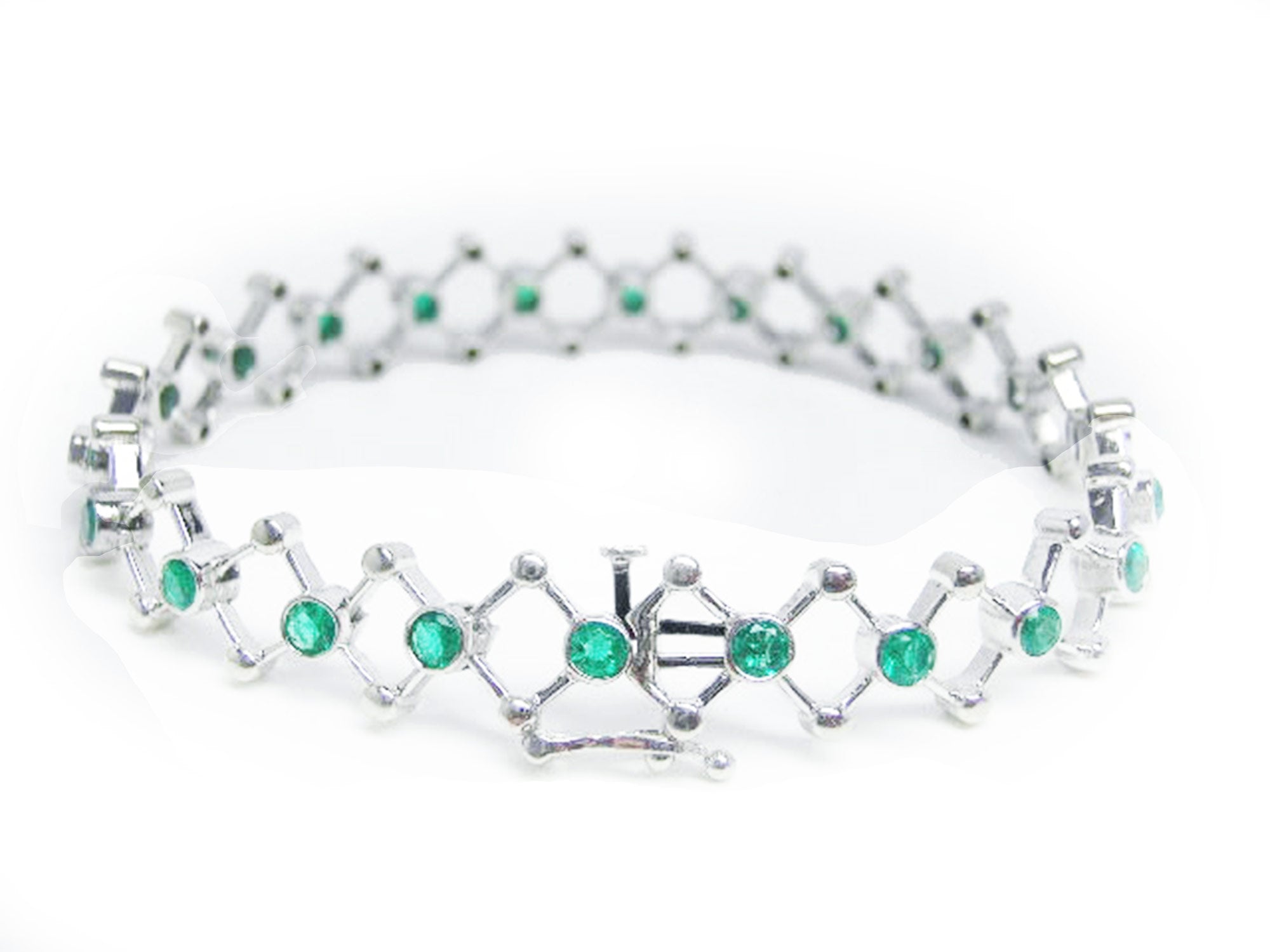 White gold emerald bracelet for sale