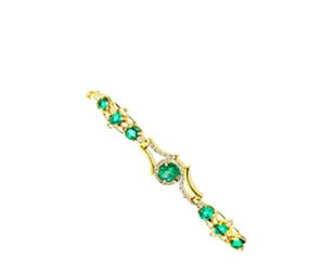 Natural emerald and diamond bracelet