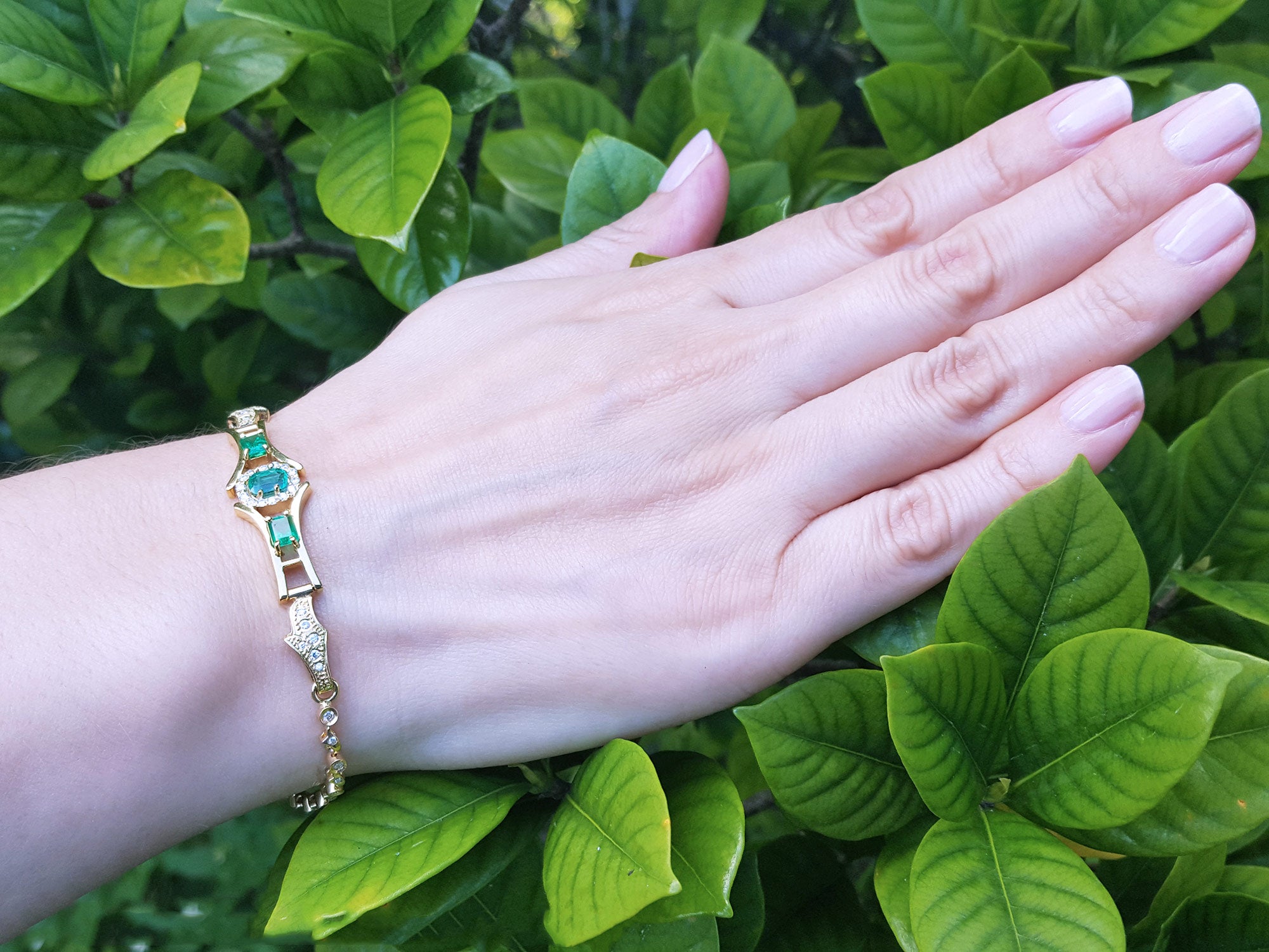 Genuine emerald bracelets