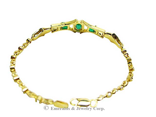 Bluish green emerald bracelet for sale