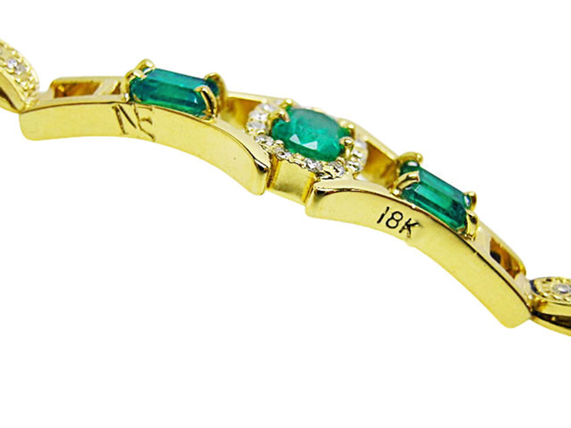 18k gold Emerald bracelet for sale