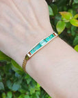 14K Solid gold emerald bracelet