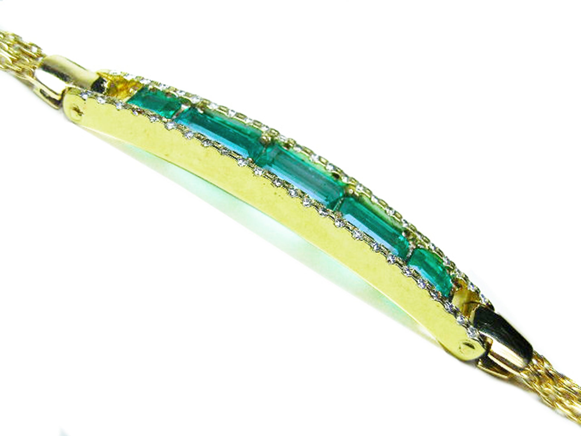 Yellow gold Emerald bracelets for sale