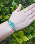 Emerald bangle bracelet for women