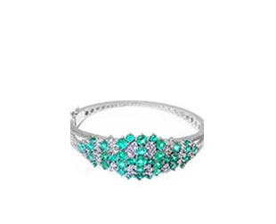 Round cut Muzo Colombia emerald bracelet
