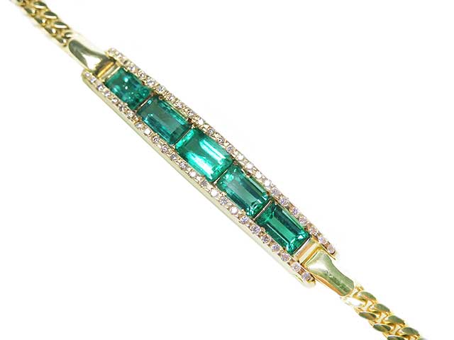 14k yellow gold Women’s emerald and bracelet