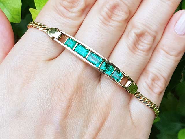 Real Colombian emerald bracelet