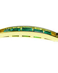 Hand made solid gold emerald bracelet