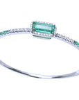 Emerald-cut real emerald bracelet