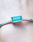 Real emerald bangle bracelet for women